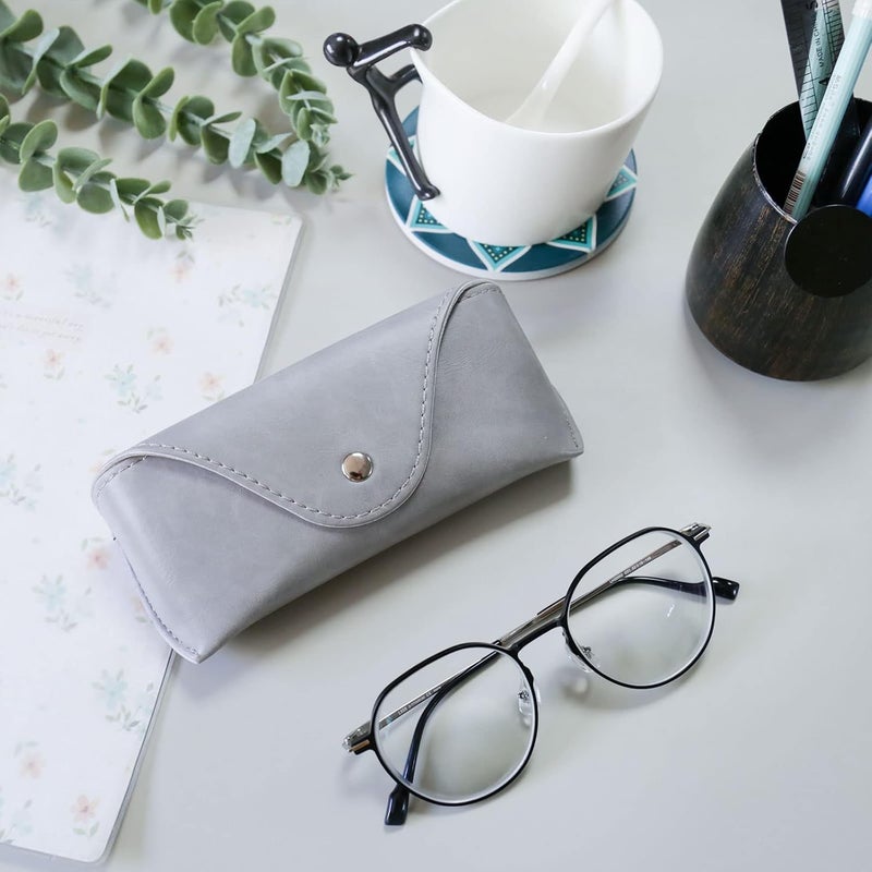 LogHog Portable Leather Glasses Case,Flexible Sunglasses Pouch Slim Case for Women Men Horizontal Eyeglass Case - Image 4